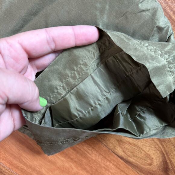 Mureli VINTAGE 100% Silk Green Gold Leaf design jacket & pant windsuit MEDIUM - Picture 13 of 13